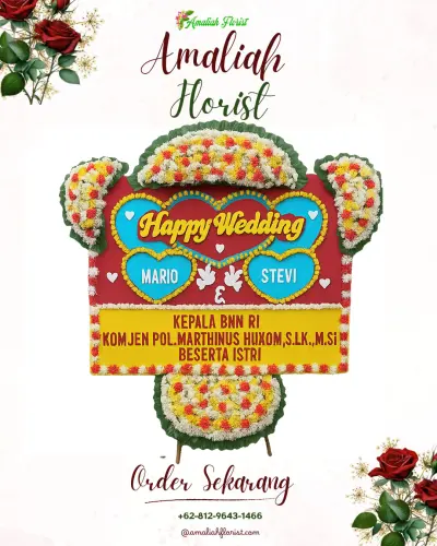 Karangan Papan Bunga Pernikahan di Jampangtengah